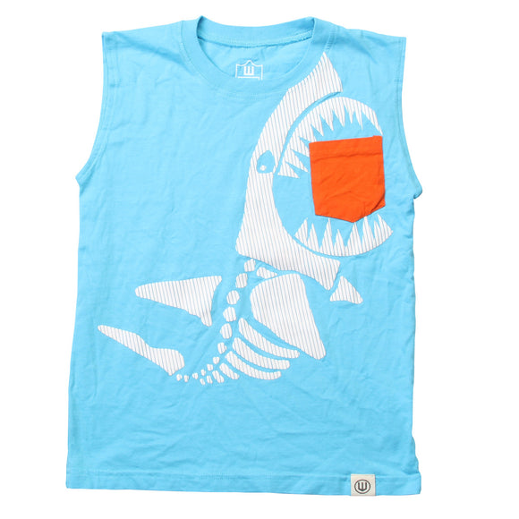 Toddler Boys Shark Muscle Tee by Wes & Willy