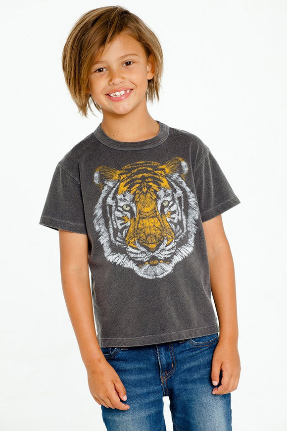 Chaser Kids Black Tshirt - Tiger Face
