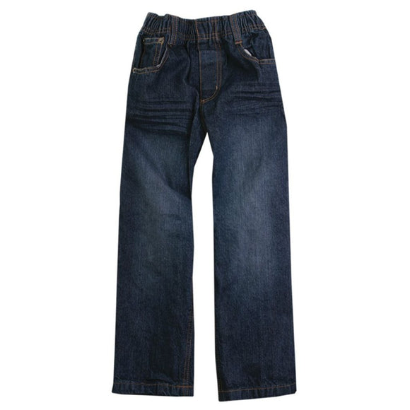 Wes & Willy Boys Premium Jeans, Elastic Waistband, front flat view