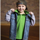 Jack Thomas Solid Classic Boys Polo, green on model