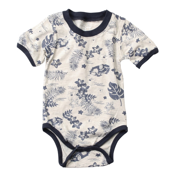 Hawaiian Floral Baby Onesie, Tropical, Wes and Willy