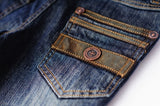 Rowen Christian Brayden Straight Premium Jeans, back pocket detail