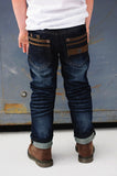 Rowen Christian Brayden Straight Premium Jeans, dark wash back view
