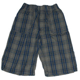 Boys Blue Plaid Shorts, Elastic Waistband