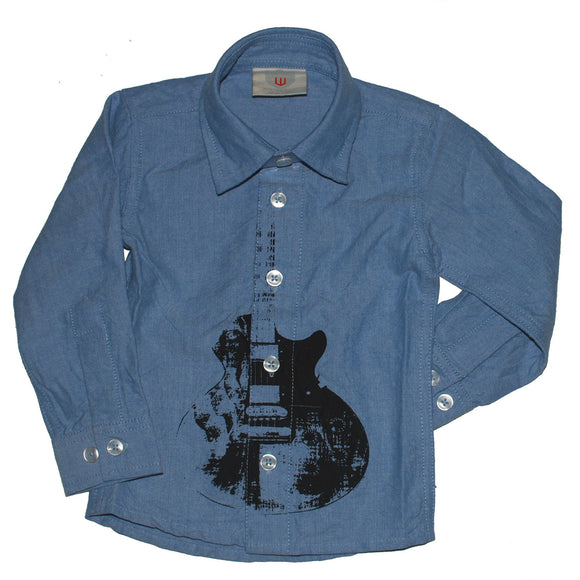 Wes & Willy Guitar Dress Shirt, light blue