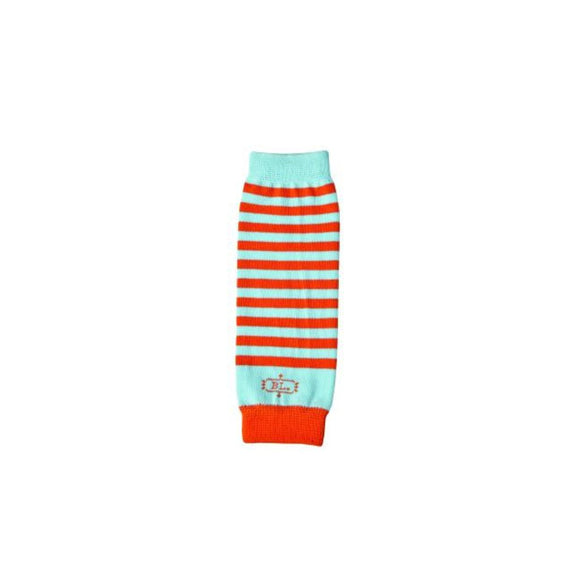 Striped Boys Legwarmers for newborns, blue and orange