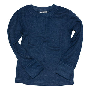 Ultra soft boys solid thermal shirt, navy or red