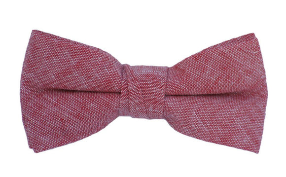 Boys Red Chambray Bow Tie, Adjustable