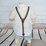 Suspender Shirt & Seersucker Short Baby Set - Clearance