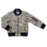 Moss Green Floral Bomber Jacket