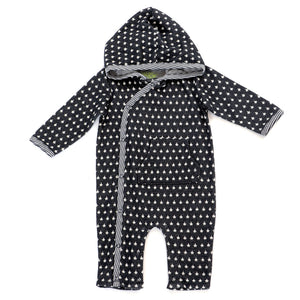 Black Stars Hooded Infant Romper