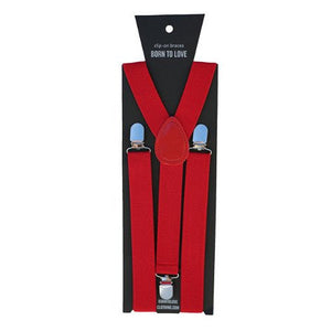 Solid Boys Suspenders, Red