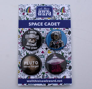 Button pin 4-pack: space theme
