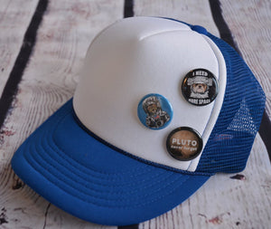 Trucker Hat with Pins: Space
